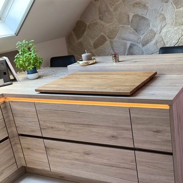 Couvre-Plaque De Cuisson En Bois Pour Vitrocéramique Et Induction, Sur Une Plaque De Cuisson, En Chêne