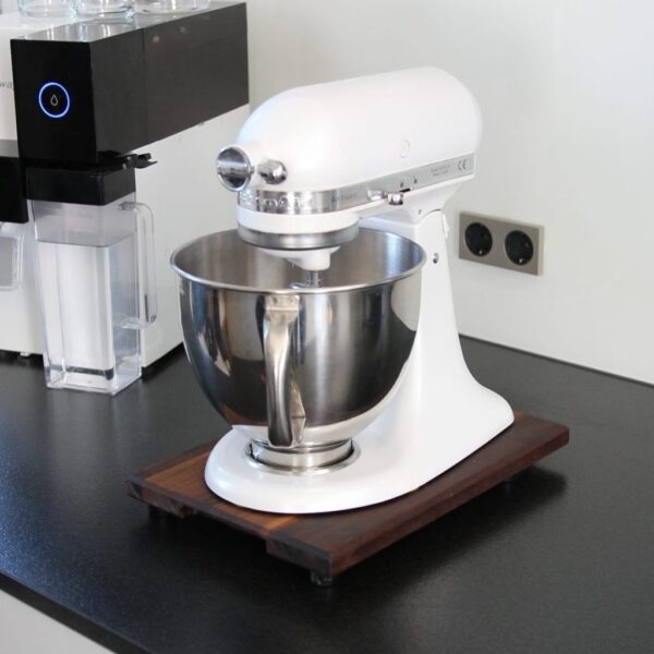 Plateau Coulissant Pour Kitchenaid – Planche Roulante En Bois, Avec Robot Kitchenaid, Sur Plateau Coulissant, En Noyer