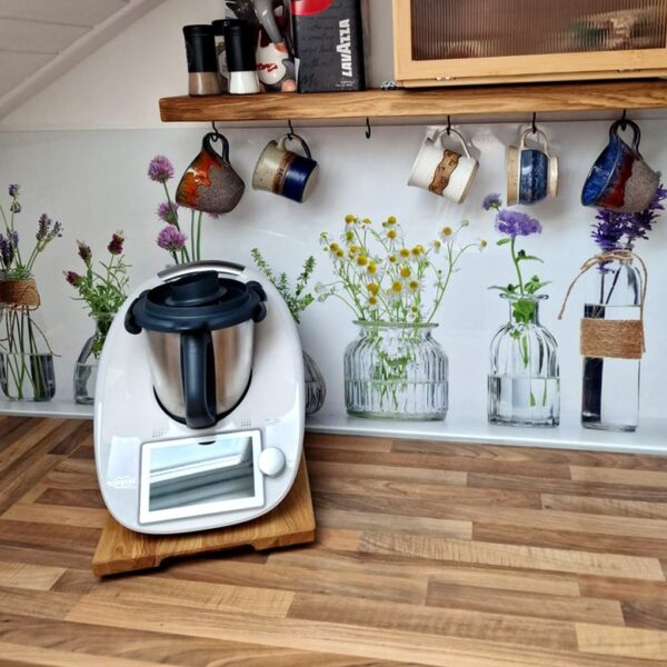 Plateau Coulissant Pour Thermomix – Planche Roulante En Bois, Avec Thermomix, Sur Plateau Coulissant, En Chêne