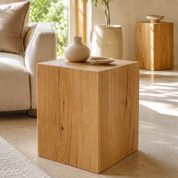 Bloc en chêne massif – cube en bois sur mesure, vue principale