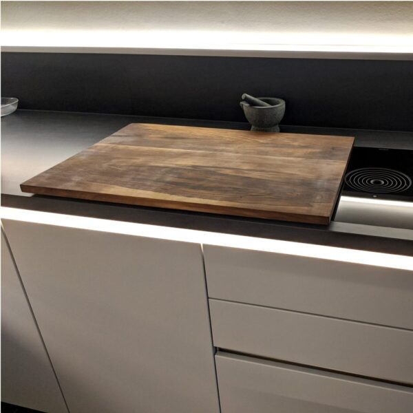 Couvercle De Plaque De Cuisson En Bois Massif Sur Mesure, En Noyer