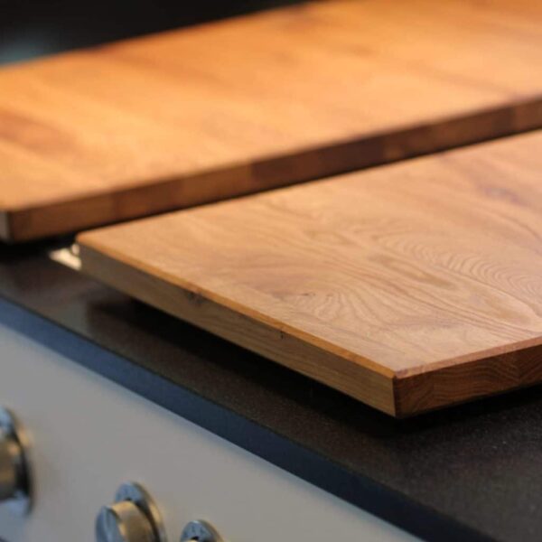 Couvre-Plaque De Cuisson En Bois, En Deux Parties, Sur Une Plaque De Cuisson