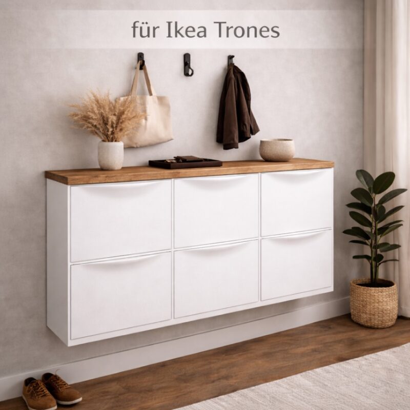 Plateau supérieur en bois massif pour meubles IKEA, sur un meuble IKEA
