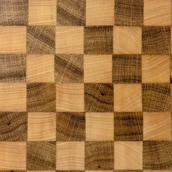 Planche À Découper En Bois De Bout Motif Damier, En Bois De Bout, Avec Motif Damier