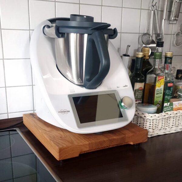 Plateau Coulissant Pour Thermomix – Planche Roulante En Bois, Avec Thermomix, Sur Plateau Coulissant, En Chêne