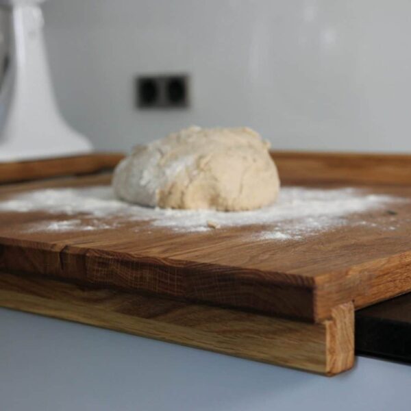 Planche À Pâtisserie En Bois – Plan De Travail Avec Butées, En Chêne, Pour La Pâtisserie