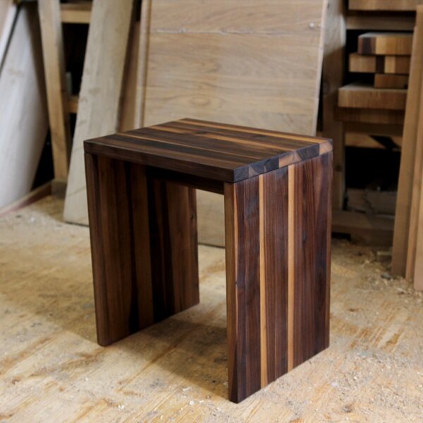Tabouret Moderne En Bois Massif, En Noyer