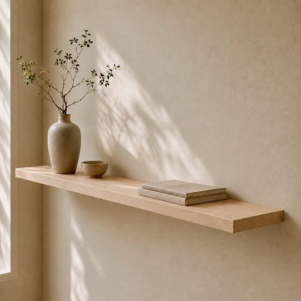 Étagère Murale Flottante En Bois Massif Sur Mesure, En Érable