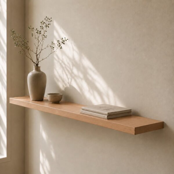 Étagère Murale Flottante En Bois Massif Sur Mesure, En Hêtre