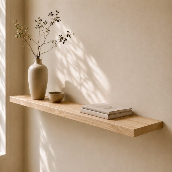 Étagère Murale Flottante En Bois Massif Sur Mesure, En Frêne