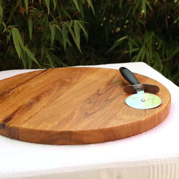 Planche À Découper Ronde Et Plateau De Service En Bois, En Chêne