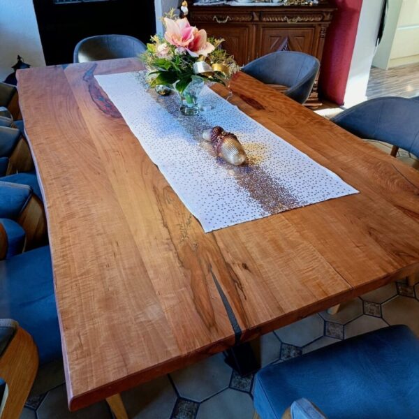 Table À Manger En Pommier Massif Sur Mesure, En Pommier