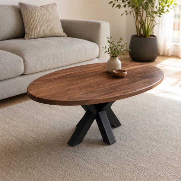 Table basse en bois massif sur mesure, vue principale