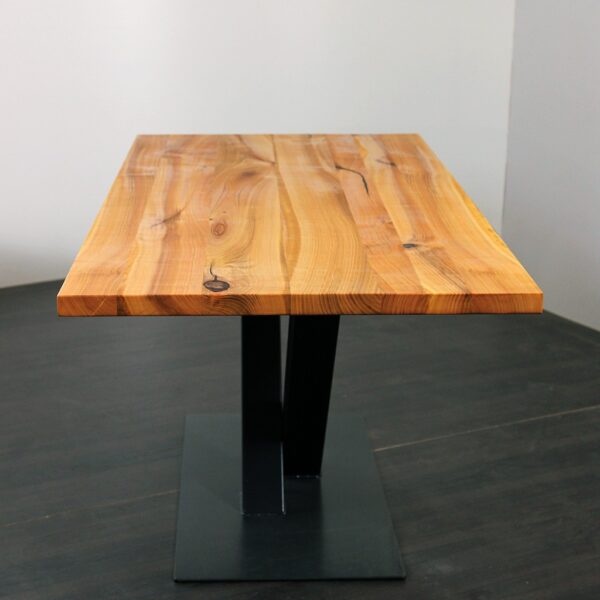 Table À Manger En Merisier Massif Sur Mesure, En Merisier, Avec Piètement En Acier