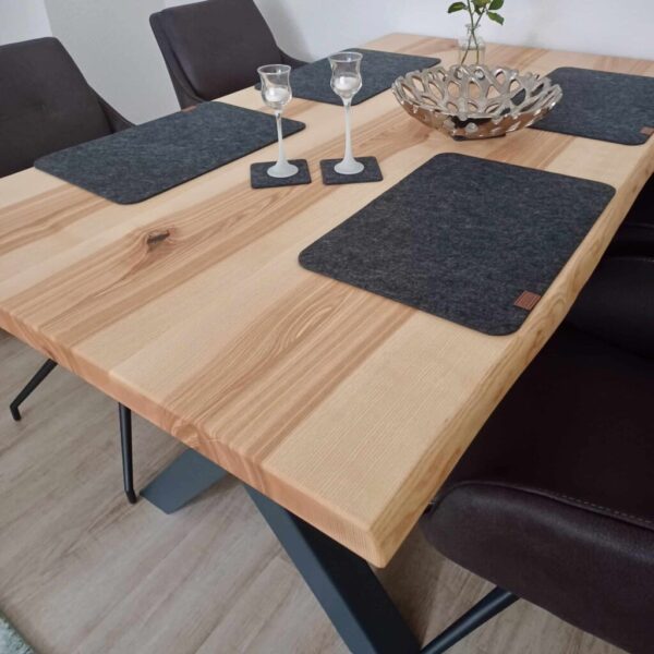 Table À Manger En Frêne Massif Sur Mesure, En Frêne, Avec Option Led