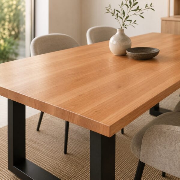 Table À Manger En Hêtre Massif Sur Mesure, Vue Principale