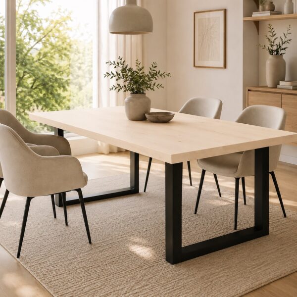 Table À Manger En Érable Massif Sur Mesure, Vue Principale