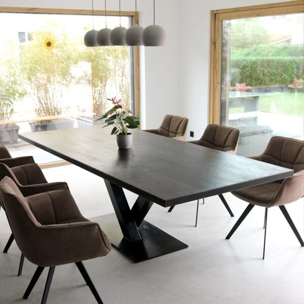 Table À Manger En Chêne Fumé Sur Mesure, En Chêne Fumé, En Chêne