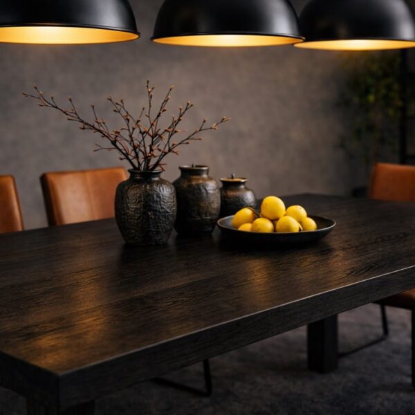 Table À Manger En Chêne Fumé Sur Mesure, En Chêne Fumé, En Chêne