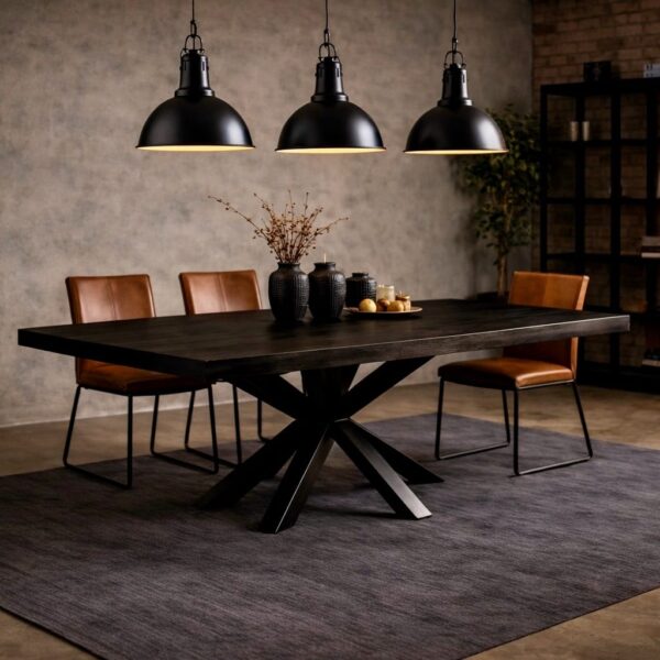 Table À Manger En Chêne Fumé Sur Mesure, En Chêne Fumé, En Chêne