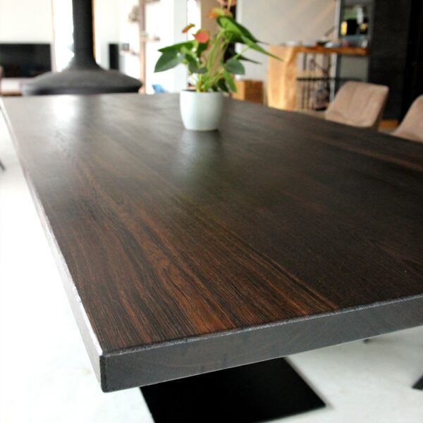 Table À Manger En Chêne Fumé Sur Mesure, En Chêne Fumé, En Chêne