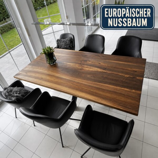 Table À Manger En Noyer Massif Sur Mesure, En Noyer, Avec Accessoires D’entretien