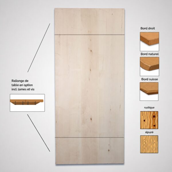 Plateau-De-Table-Erable-Options