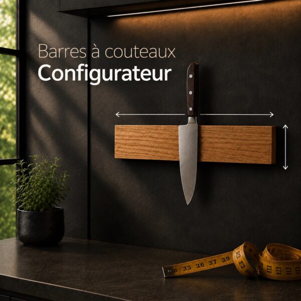 Barre Magnétique Porte-Couteaux Sur Mesure
