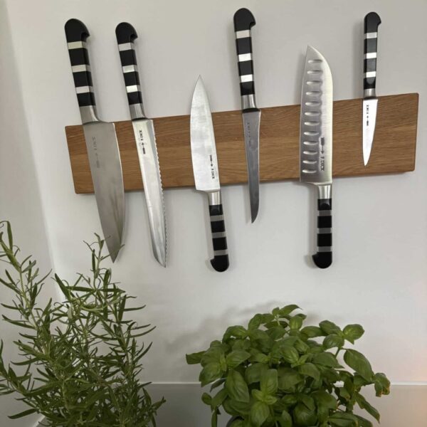 Barre Magnétique Porte-Couteaux Sur Mesure, En Chêne, En Aulne, Avec Option Led