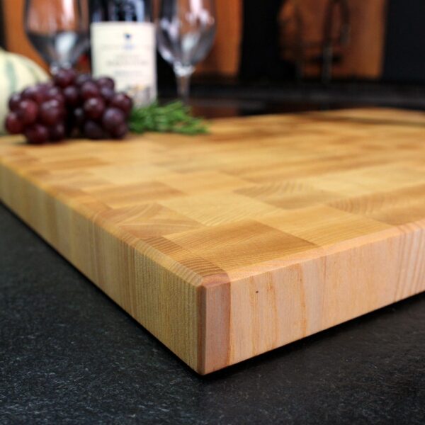 Planche À Découper En Bois De Bout De Frêne, En Frêne, En Bois De Bout, Vue De Détail