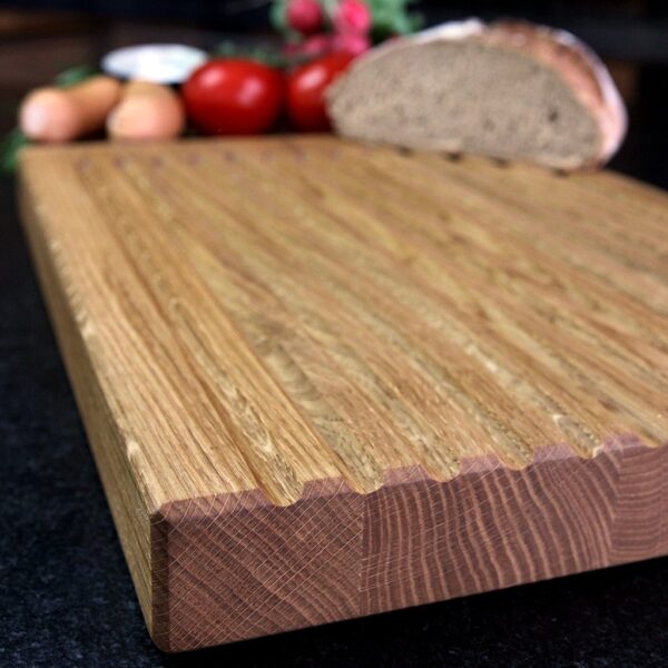 Planche À Pain En Bois Avec Rainures À Miettes, En Chêne, Planche À Découper, Pour Le Pain