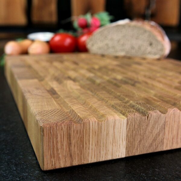 Planche À Pain En Bois Avec Rainures À Miettes, En Chêne, En Bois De Bout, Planche À Découper