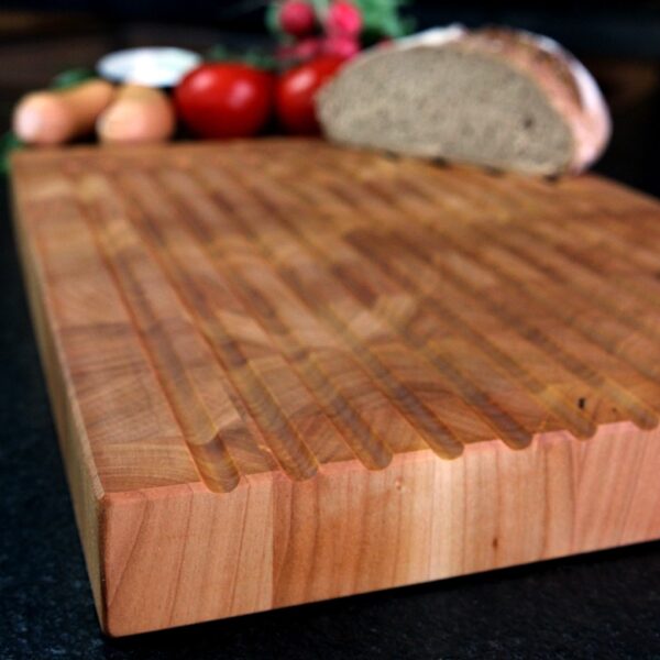 Planche À Pain En Bois Avec Rainures À Miettes, En Merisier, En Bois De Bout, Planche À Découper