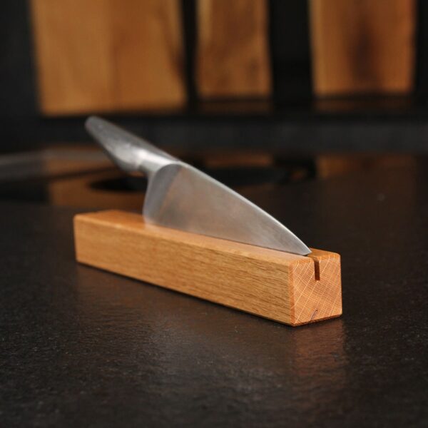 Repose-Couteau En Chêne Pour Couteaux De Cuisine, En Chêne, Avec Couteaux