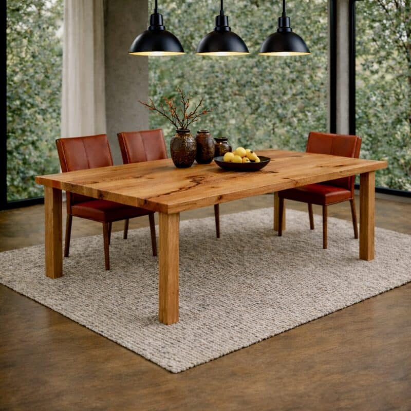 Table à manger en hêtre cœur massif sur mesure, en hêtre