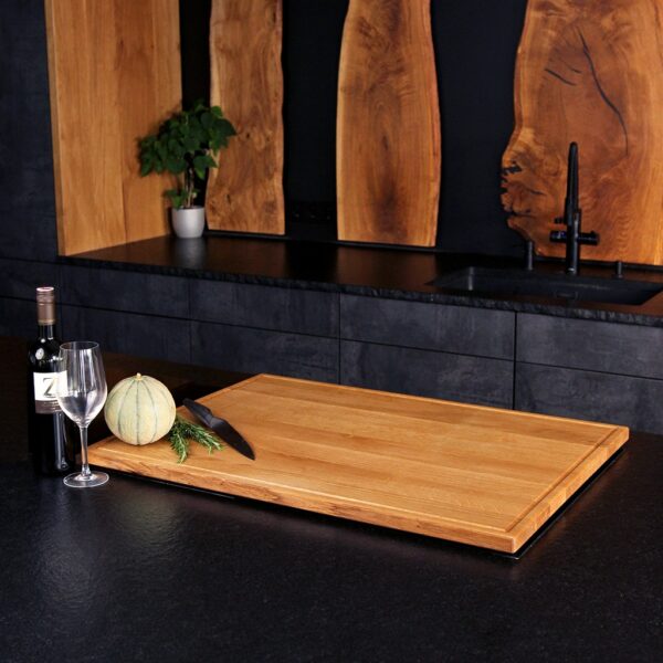 Couvre-Plaque De Cuisson En Bois Pour Vitrocéramique Et Induction, Sur Une Plaque De Cuisson, En Chêne