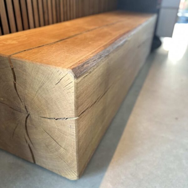 Banc En Tronc De Chêne Massif, En Chêne, Avec Option Led