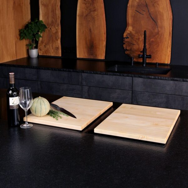 Couvre-Plaque De Cuisson En Bois, En Deux Parties, Sur Une Plaque De Cuisson, En Deux Parties, En Érable