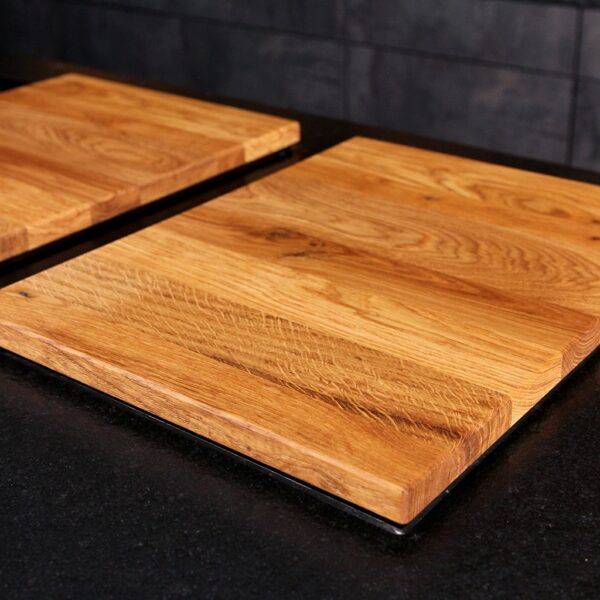 Couvre-Plaque De Cuisson En Bois, En Deux Parties, Sur Une Plaque De Cuisson, En Deux Parties, En Chêne
