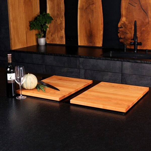 Couvre-Plaque De Cuisson En Bois, En Deux Parties, Sur Une Plaque De Cuisson, En Deux Parties, En Merisier