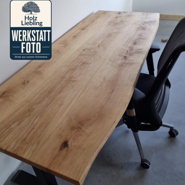 Bureau Assis-Debout En Bois Massif Sur Mesure, Photo De Fabrication Dans L’atelier, Réglage En Hauteur, En Aulne