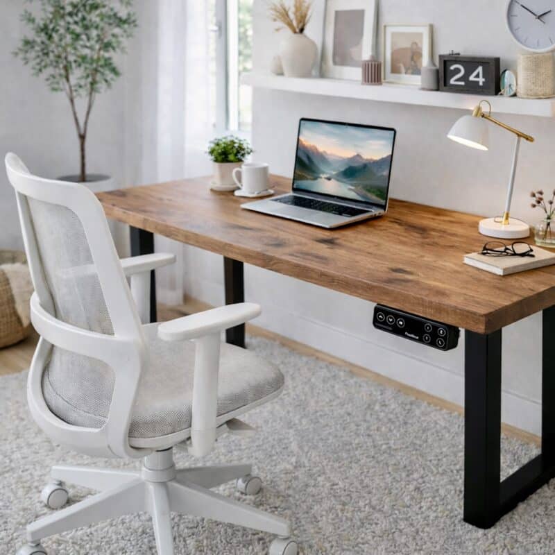 Bureau Assis-Debout En Bois Massif Sur Mesure, En Noyer