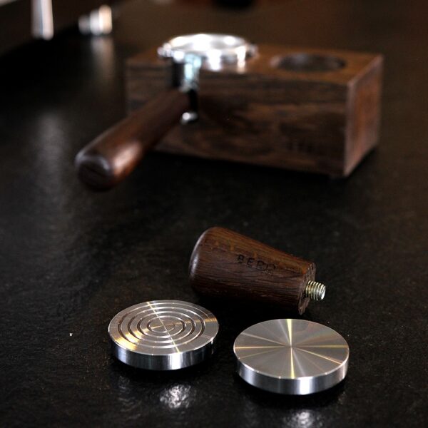 Tamper Espresso De 58 Mm Avec Manche En Bois Massif, Vue Du Produit
