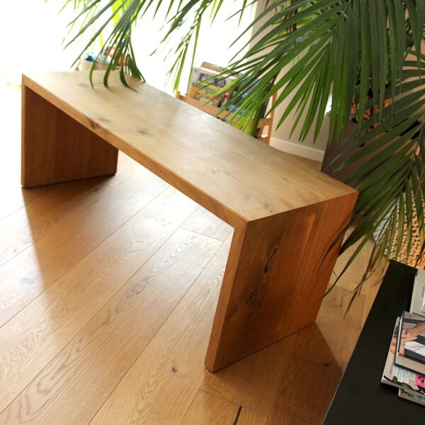 Banc Waterfall En Chêne Massif Sur Mesure, Vue 3