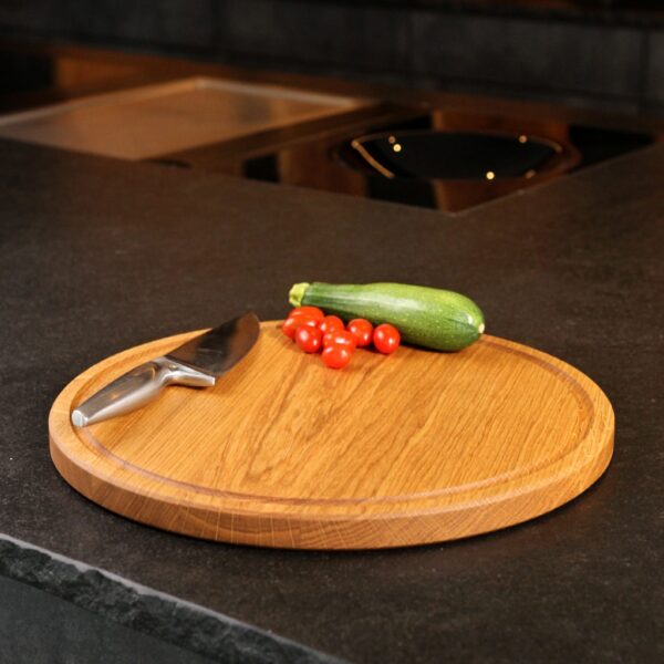Planche À Découper Ronde Et Plateau De Service En Bois, Vue Principale, En Chêne