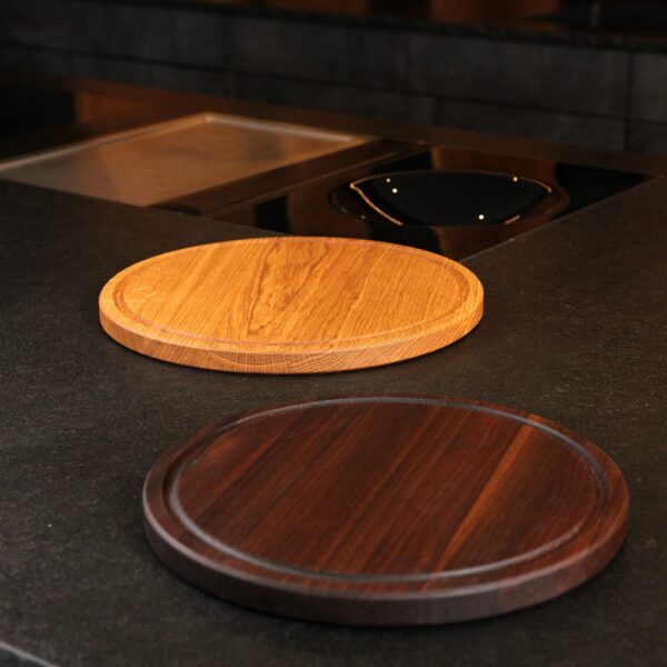 Planche À Découper Ronde Et Plateau De Service En Bois, Vue Du Produit