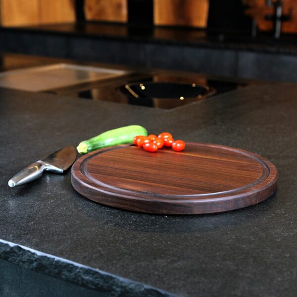 Planche À Découper Ronde Et Plateau De Service En Bois, En Noyer