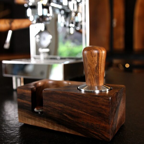 Tamper Espresso De 58 Mm Avec Manche En Bois Massif, En Noyer