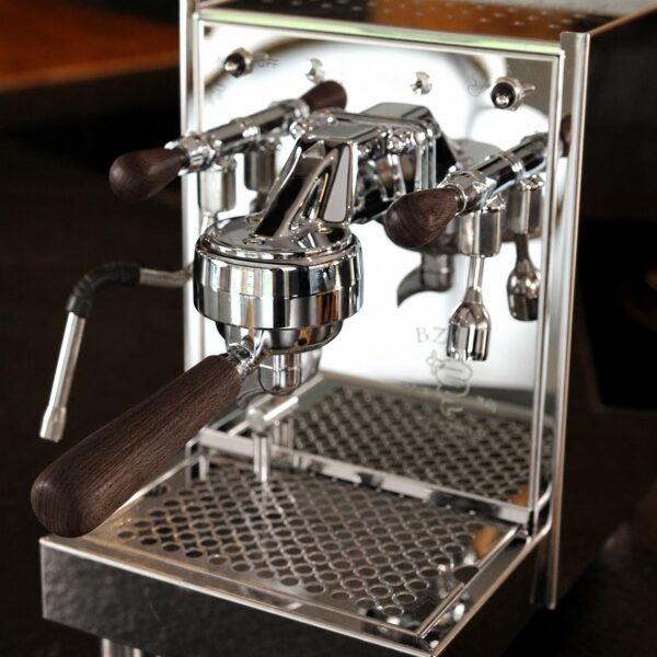Manche De Porte-Filtre En Bois Massif Pour Machine Espresso, Vue Du Produit