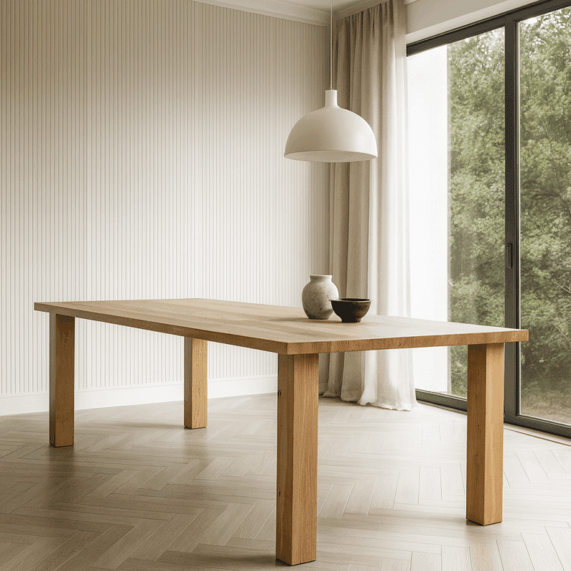 Table À Manger En Chêne Massif Sur Mesure, Vue 6